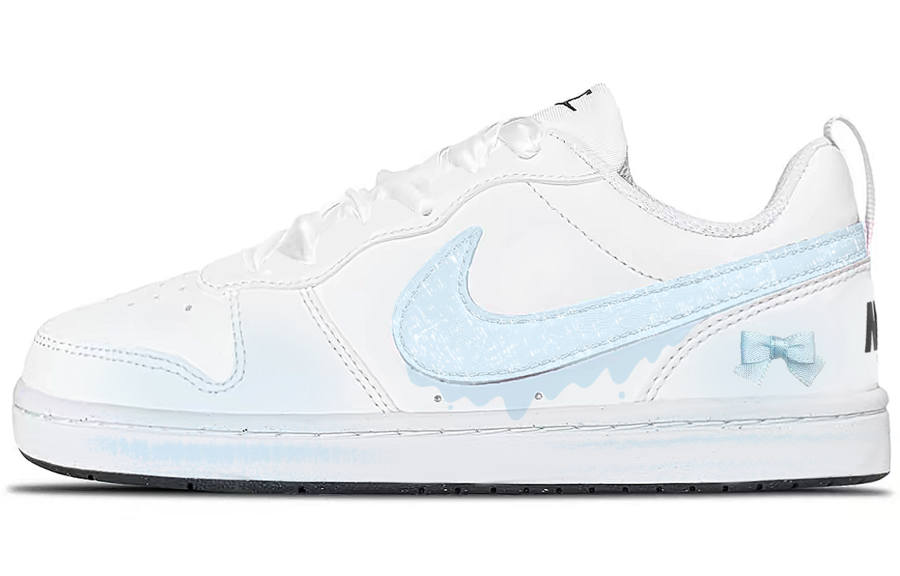 Nike Nike Court Borough Maris Sal NearLink Synthetic Leather Low top Kids' Skateboarding Shoes Light Blue Teenagers