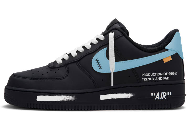 Nike Nike Air Force 1 Iceland A Low top Skateboard Shoes Unisex Black Blue