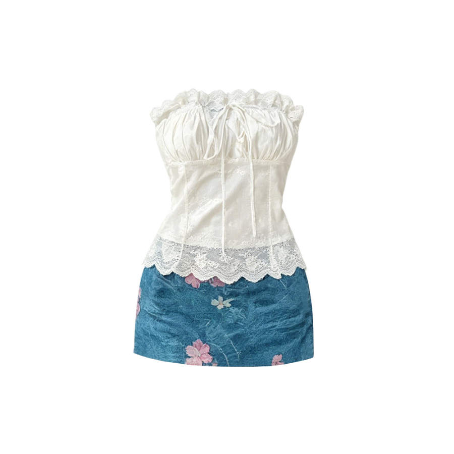 TUSHIFEI Two Piece Skirt Sets Women's Boat Neck Moderate Short
