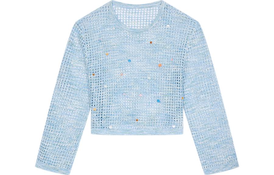 URBAN REVIVO Knitwear Women's Light Blue Crew Neck Moderate