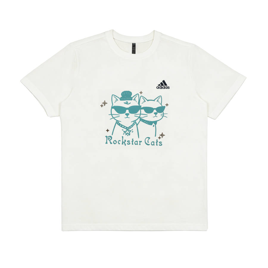 Adidas Adidas T Shirts Unisex Ecru Crew Neck Moderate Straight Fit