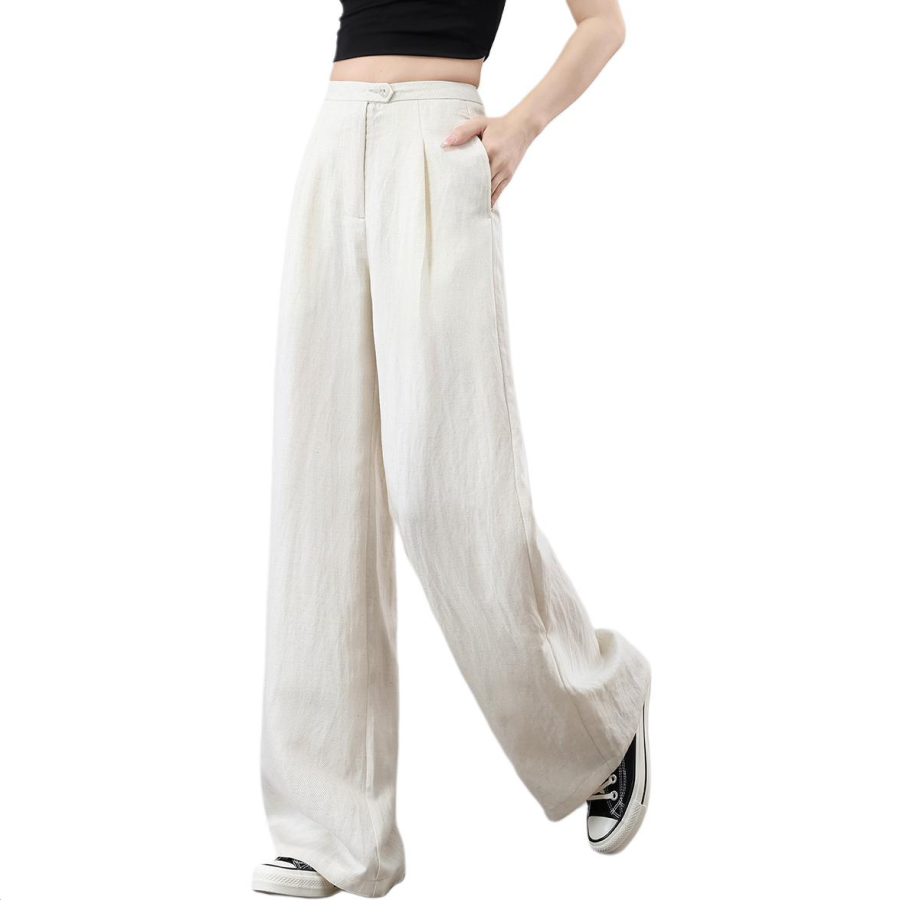 Tonlion Casual Pants Women's Moderate Wide Leg Pants