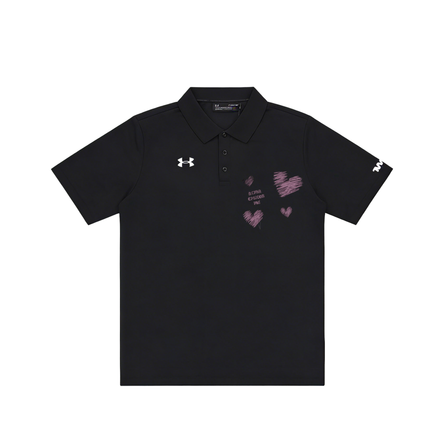 Under Armour Polo Shirts Unisex Black Polo Collar Moderate Straight Fit