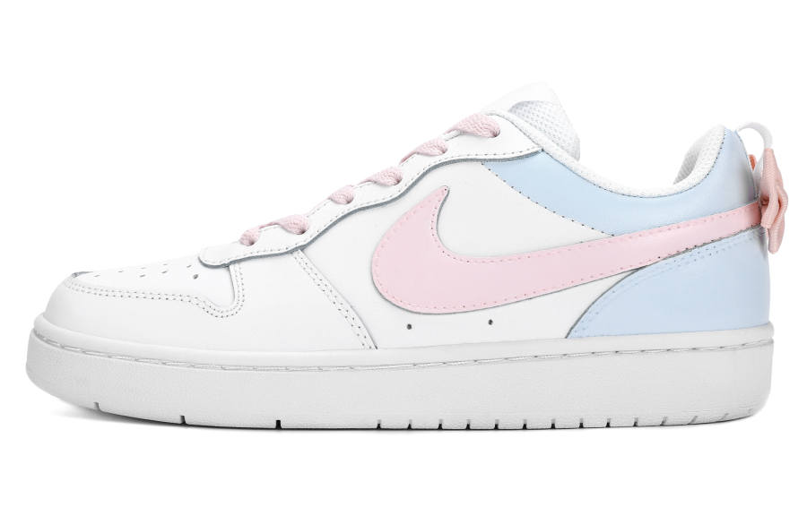Nike Nike Court Borough 2 Abrasion Resistant Lightweight Slip Resistant Low top Skateboard Shoes Women's White Pink Blue