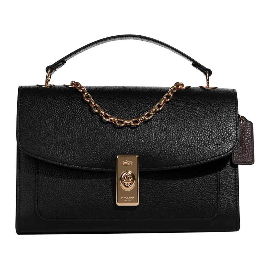 COACH Lane Leather Trunk Bag, Crossbody Bag, Shoulder Bag, Handbag Medium Women's Black