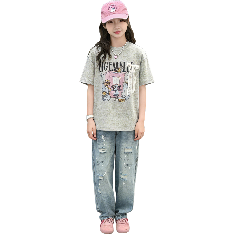 Lanza Girls' Set Summer Style Middle School Kids'