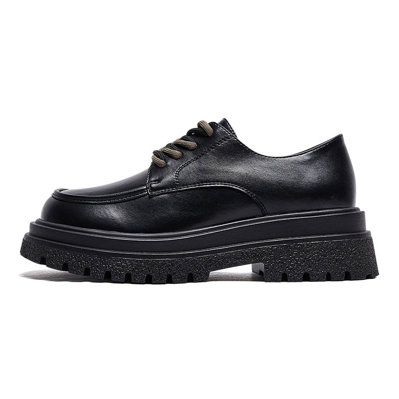 Warrior Ballet Flats Synthetic Leather Platform British Style Loafers Women's