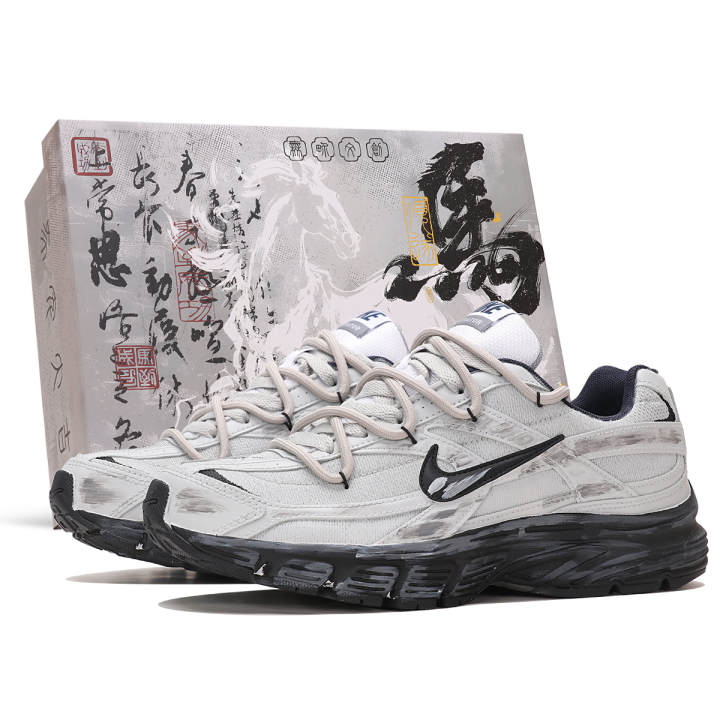 Nike Nike Initiator Cushioning Abrasion Resistant Low top Running Shoes Men's Black Gray