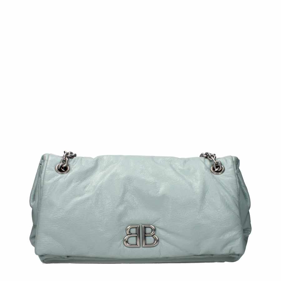 Balenciaga Brand Logo Label Shoulder Bag Medium Women's Green