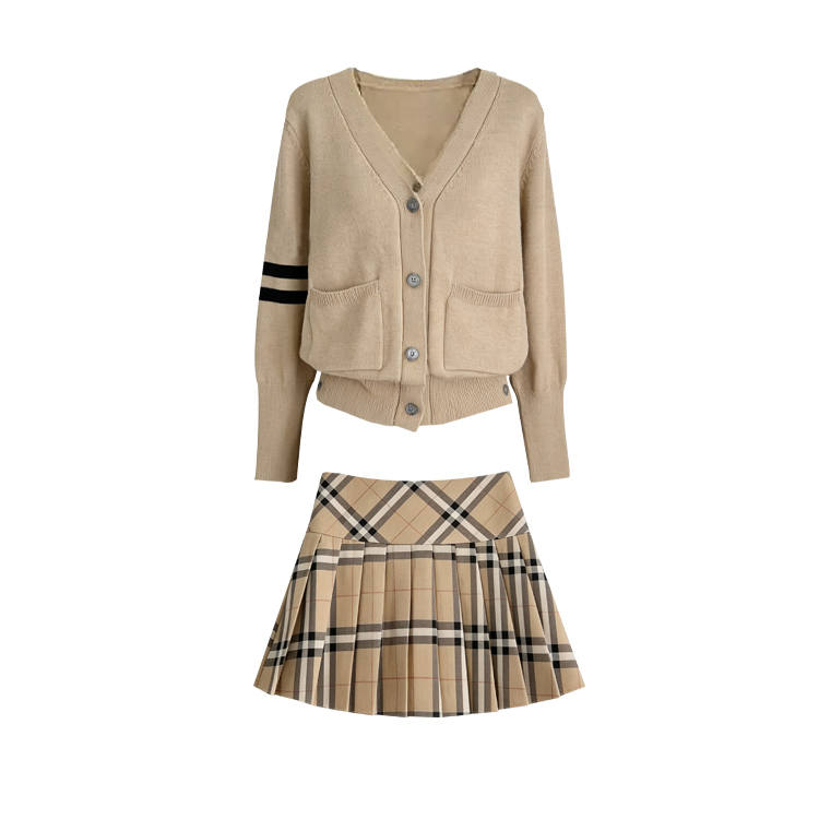 PAVLISOVA Two Piece Skirt Sets Women's V Neck Moderate Short