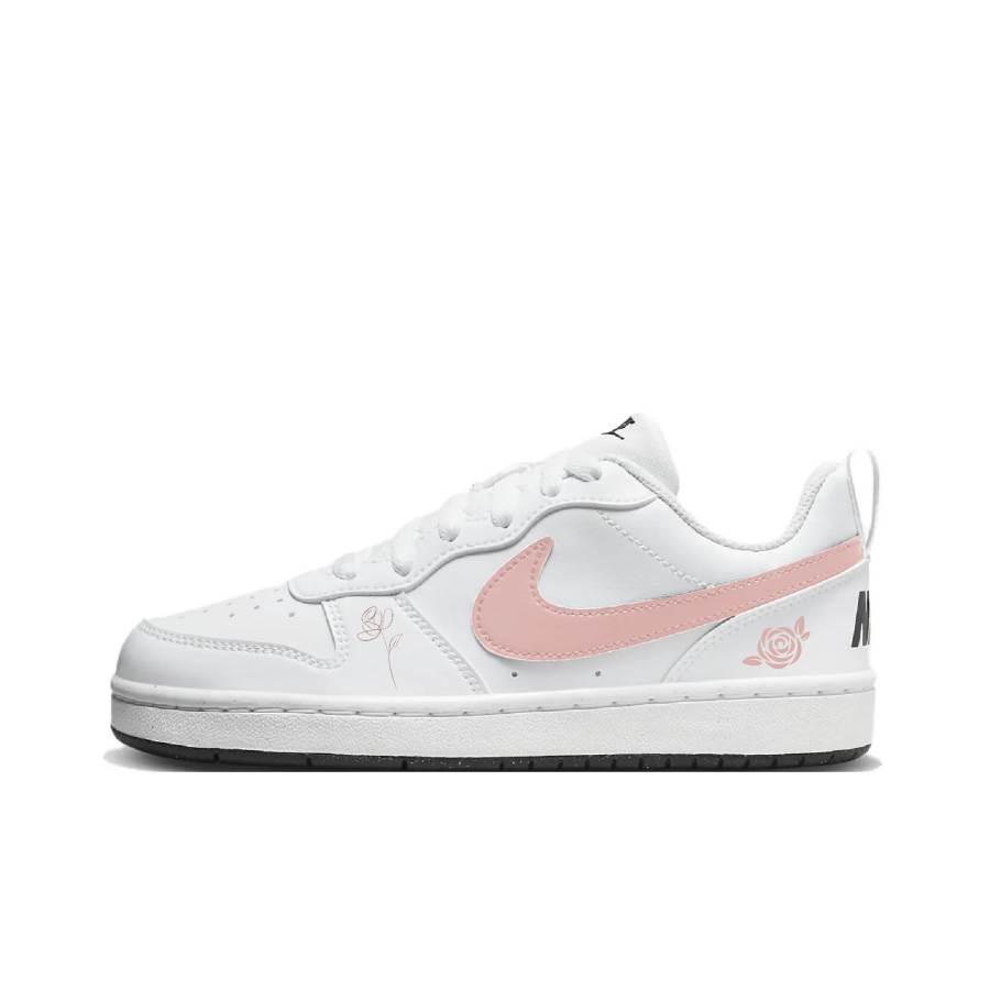 Nike Nike Court Borough 2 Rose Sweet Order Abrasion Resistant Slip Resistant Low top Skateboard Shoes Unisex White Pink