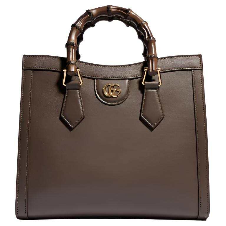 GUCCI Leather Handbag Medium Women's Dark Umber