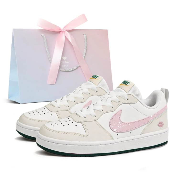 Nike Nike Court Borough Soft And Comfortable, Detachable Cat Paw Design Leather Abrasion Resistant Slip Resistant Low top