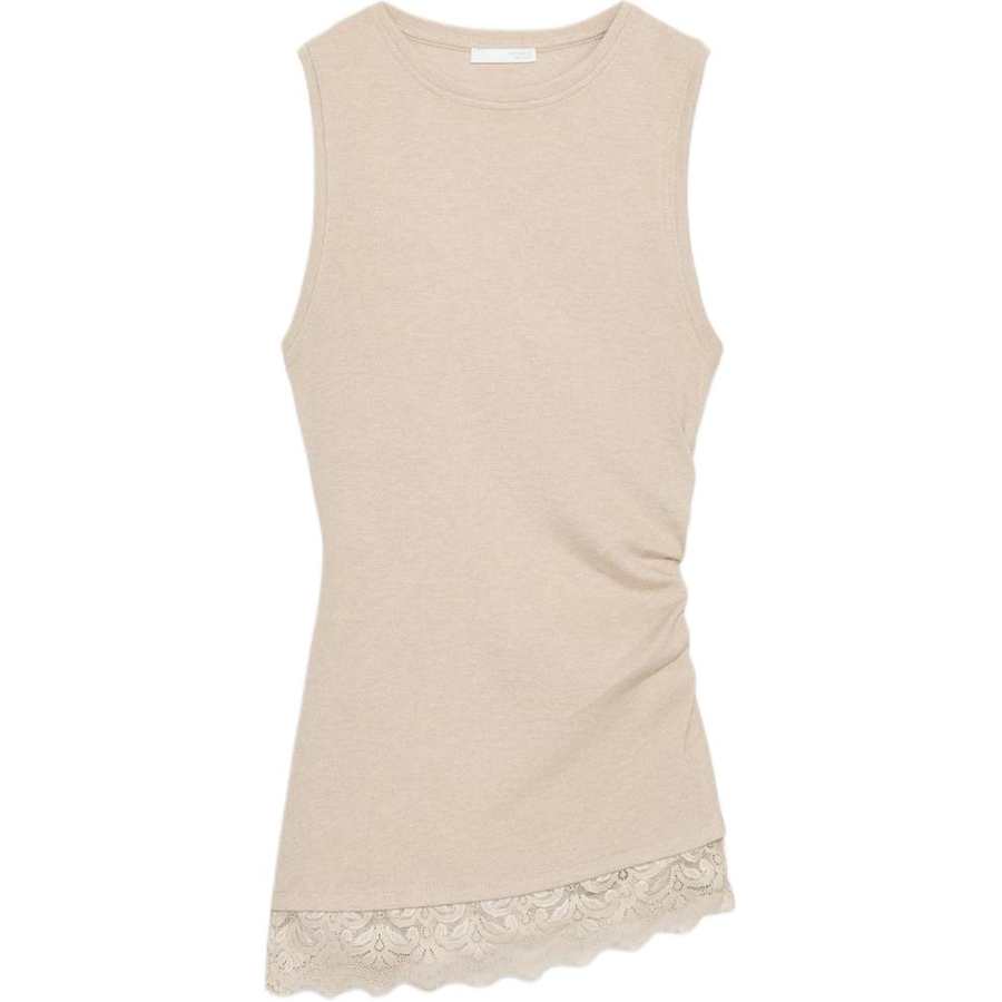 ZARA Tank Tops Women's Dark Sand Umber Crew Neck Other