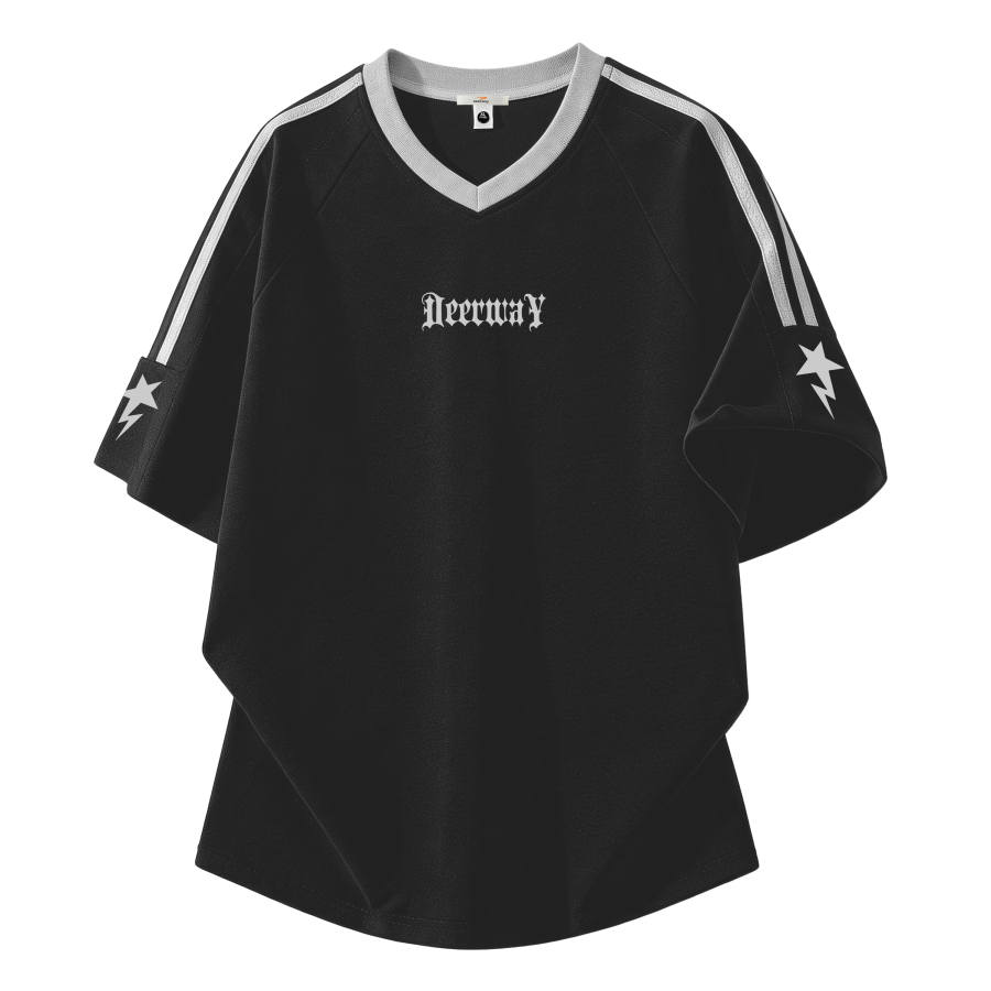 DEERWAY T Shirts Unisex V Neck Moderate Straight Fit