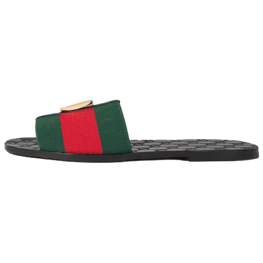 GUCCI GG Slide Slippers Men's Red & Green & Black