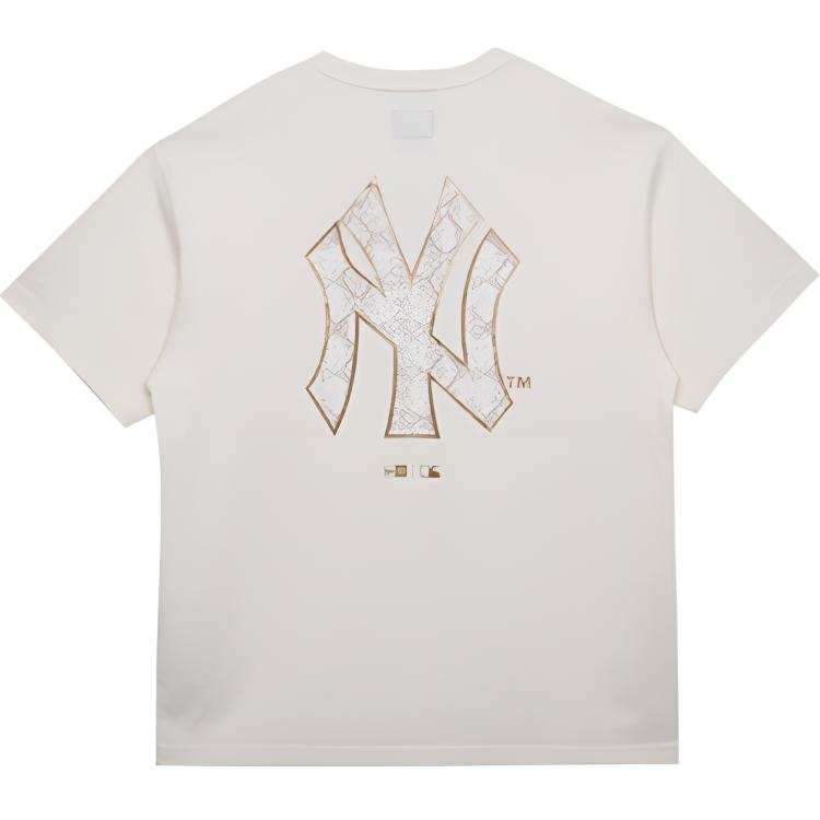New Era Short Sleeved T Shirts For Couples, Trendy And Versatile Unisex Ivory White