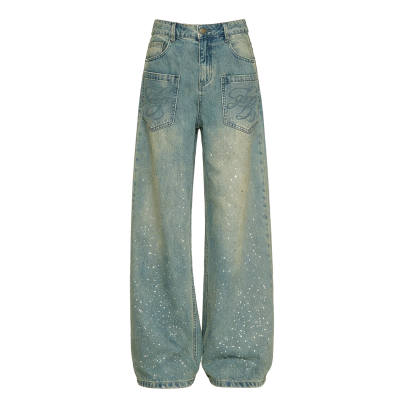 Aaisup Jeans Women's Blue Moderate Straight Fit Pants