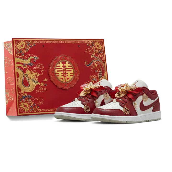 Jordan Jordan Air Jordan 1 Blooming Flowers And Full Moon, Formal Attire, Wedding Shoes Slip Resistant Lightweight Low top