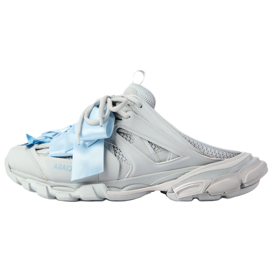 Balenciaga Track Bow Low top Chunky Sneakers Women's Gray & Light Blue
