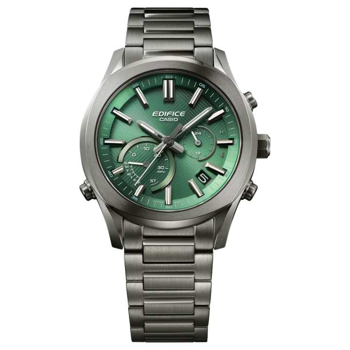 CASIO CASIO EQB 1300 Series Solar Quartz Movement Stainless Steel Strap Watch Men's Watches Green Dial