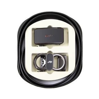Hodo Alloy Leather Belts Men's Black 3.5cm