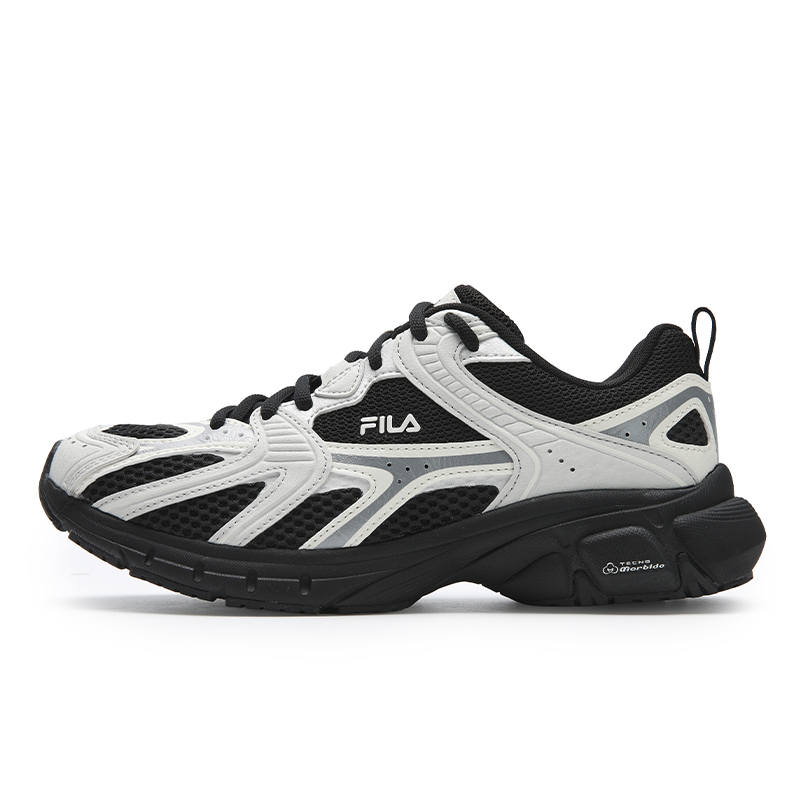 FILA MATTRUN Cushioning Abrasion Resistant Breathable Lightweight Low top Chunky Sneakers Women's Black/Silver