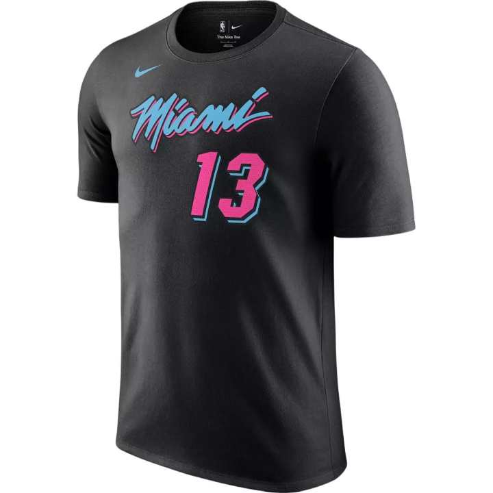 Nike Nike Miami Heat T Shirts Men's Black Crew Neck
