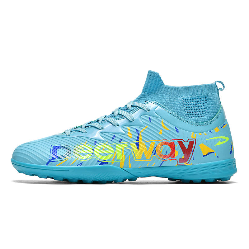 DEERWAY TF Turf Cushioning Coverage Lightweight Slip Resistant Soccer Shoes Unisex Mint Green