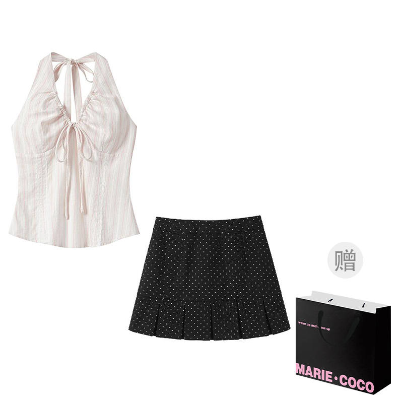 MARIE·COCO Two Piece Skirt Sets Women's V Neck Moderate Short