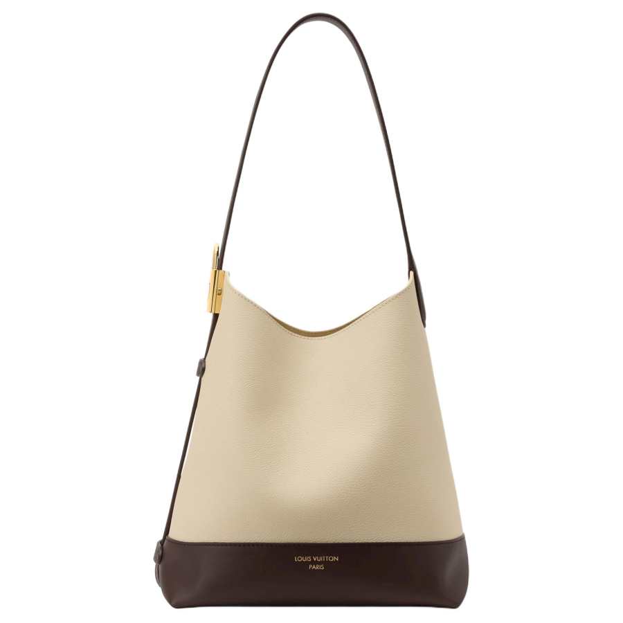 LOUIS VUITTON Cow Leather HOBO Bag, Shoulder Bag, Crossbody Bag Small Women's Beige & Coffee