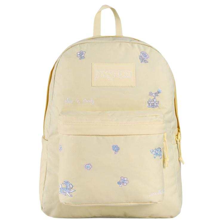 JanSport 4QUE Fabric Backpack Regular Women's Cream Yellow