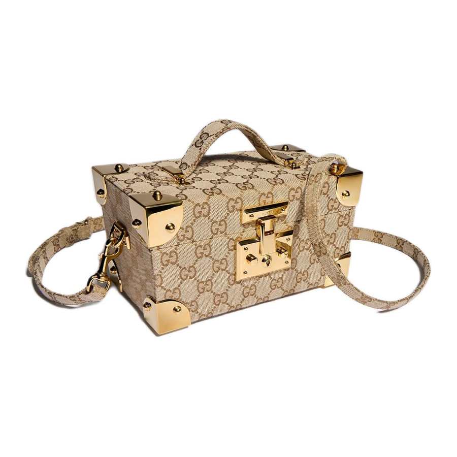 GUCCI Savoy Canvas Storage Box Small Women's Gold