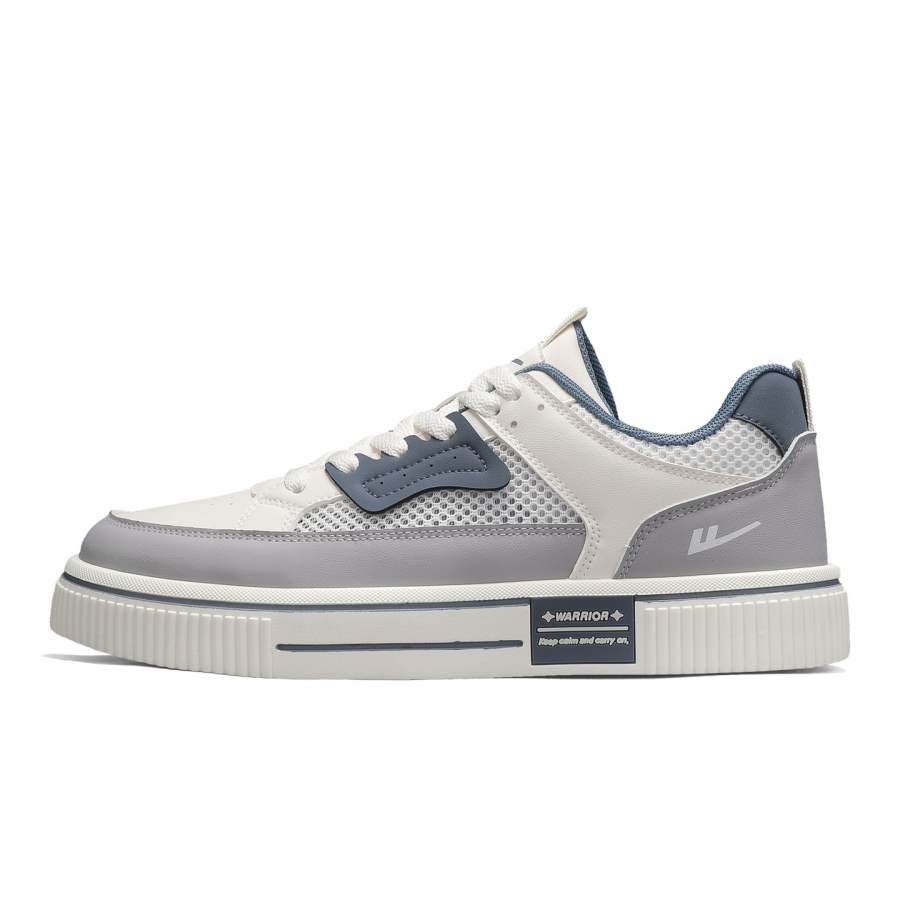 WARRIOR Skateboard Shoes Men's Low Top Beige Blue, Beige Brown, Brown Green