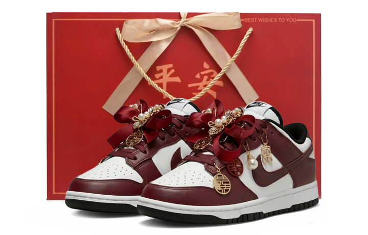 Nike Nike Dunk Low top Skateboard Shoes Unisex White Red
