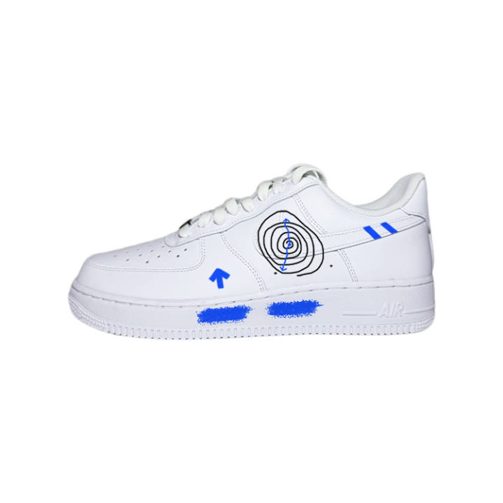 Nike Nike Air Force 107 Time Odyssey Low top Skateboard Shoes Women's White Blue Black