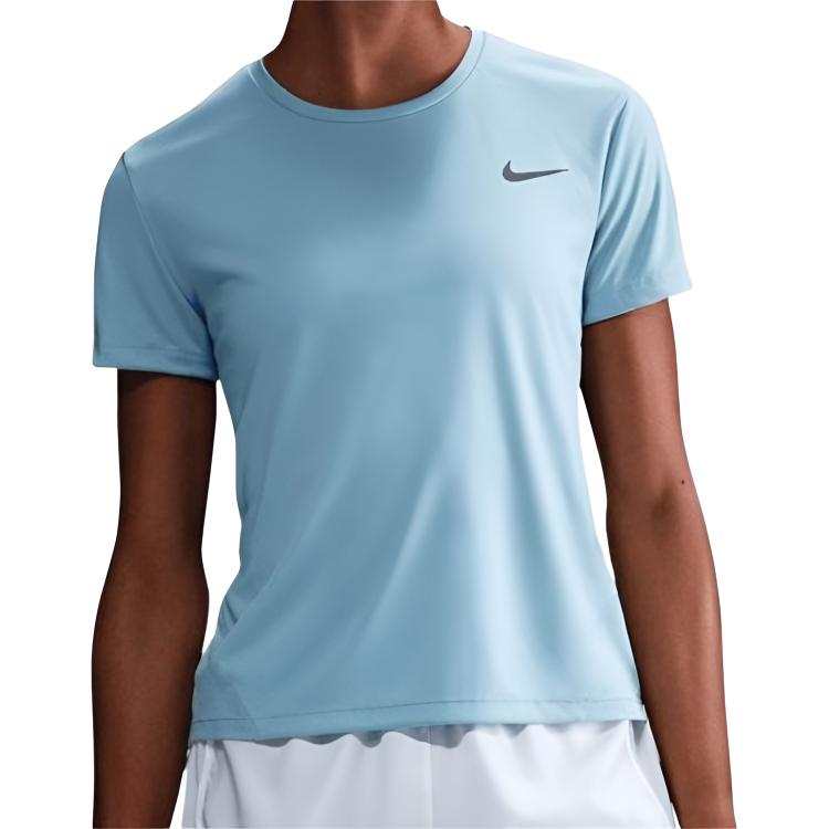 Nike Nike MILER T Shirts Women's Light Blue Crew Neck