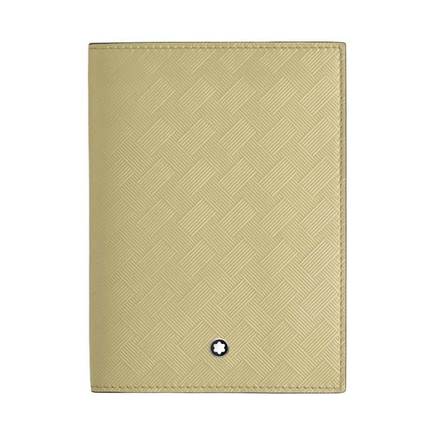 MONTBLANC Full Grain Texture Cow Leather Passport Holder Unisex Apricot