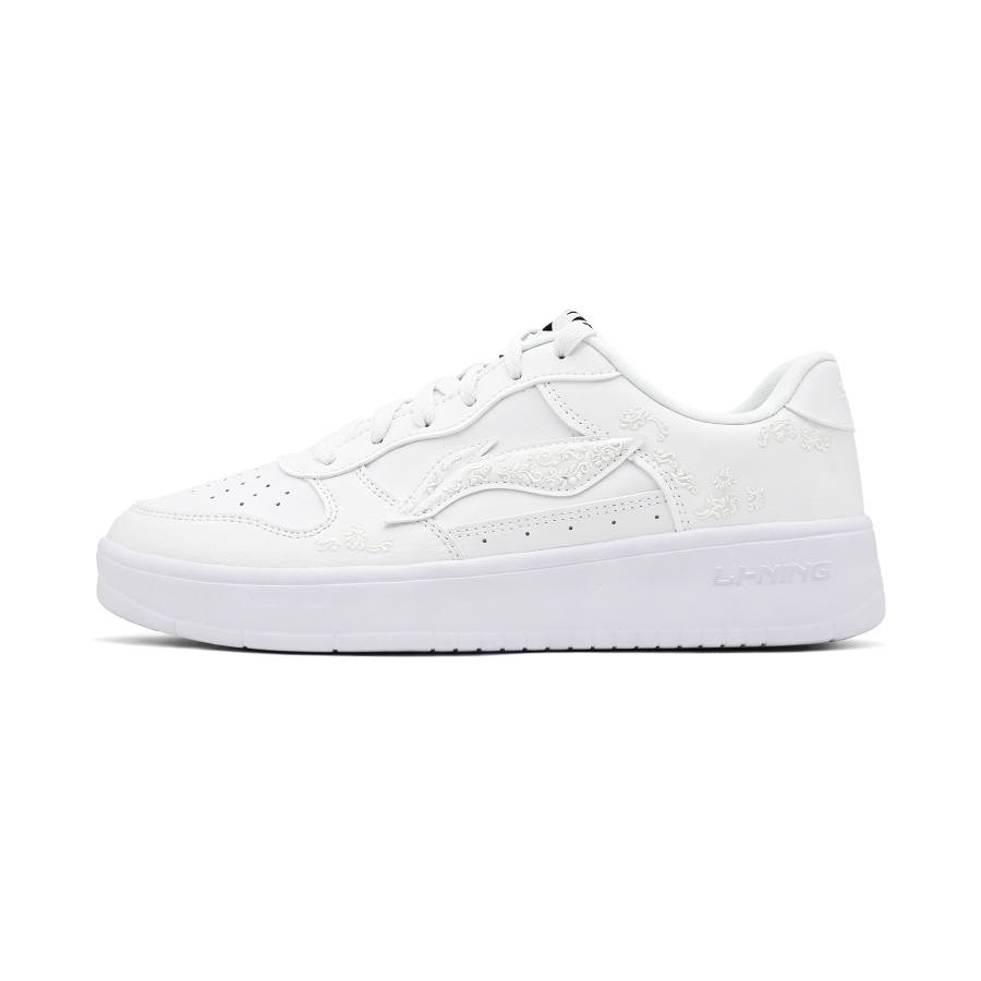Li-Ning Li Ning Floating Boat Jade Synthetic Leather Cushioning Low top Skateboard Shoes Men's White