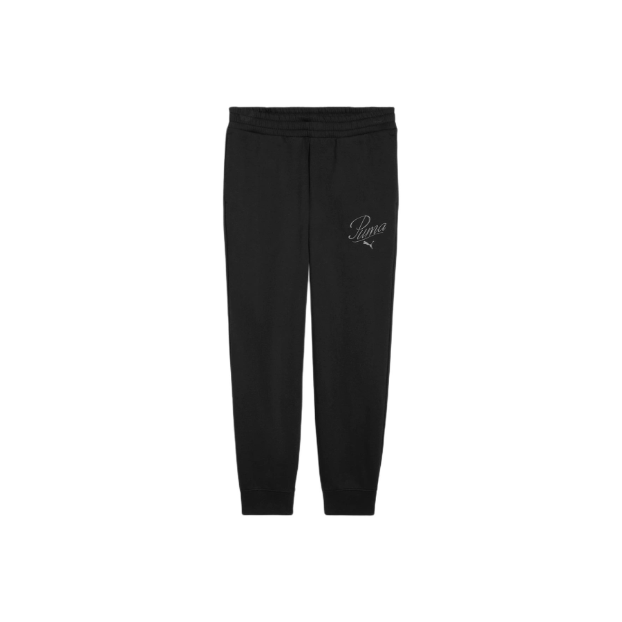 PUMA ESS SCRIPT SWEATPANTS FL CL Mid Rise Thickened And Fleece Lined Thermal Lace Up Knitted Sweatpants Women's