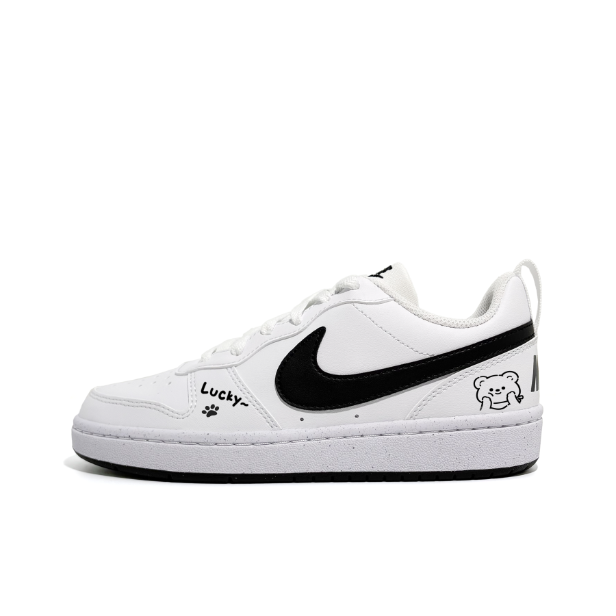 Nike Nike Court Borough Lucky Bear Low top Skateboard Shoes Black White Teenagers