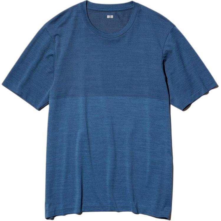 UNIQLO SS26 T Shirts Unisex Sea Blue Crew Neck