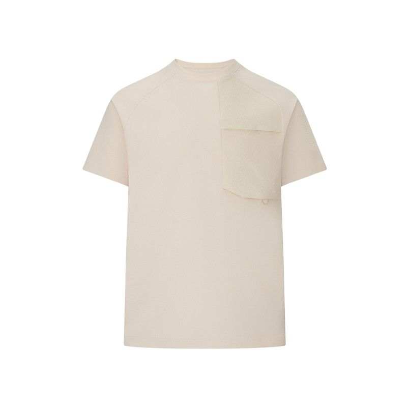 SALOMON T Shirts Men's White Gray Hat Crew Neck Moderate