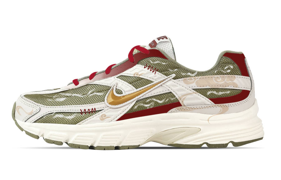 Nike Nike Initiator Support Breathable Low top Casual Running Shoes Men's Red Green