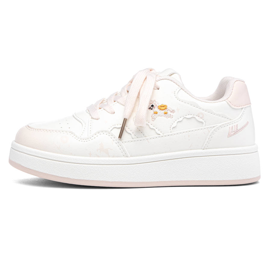 Warrior Cushioning Height Increasing Abrasion Resistant Skateboard Shoes Women's Beige Pink