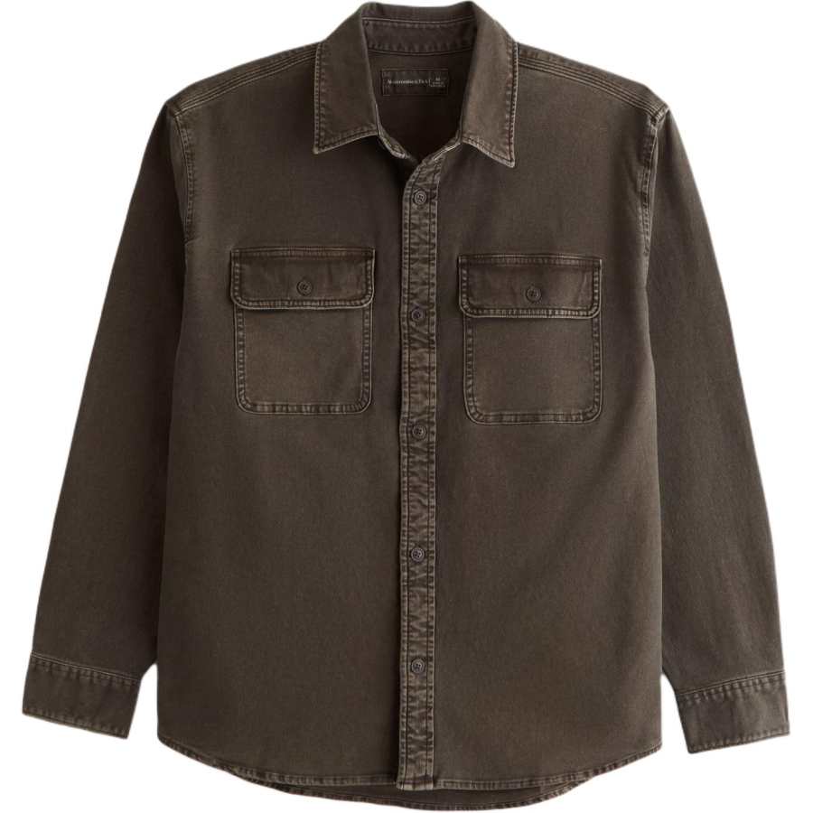 Abercrombie&Fitch Shirts Men's Black Coffee Brown Moderate