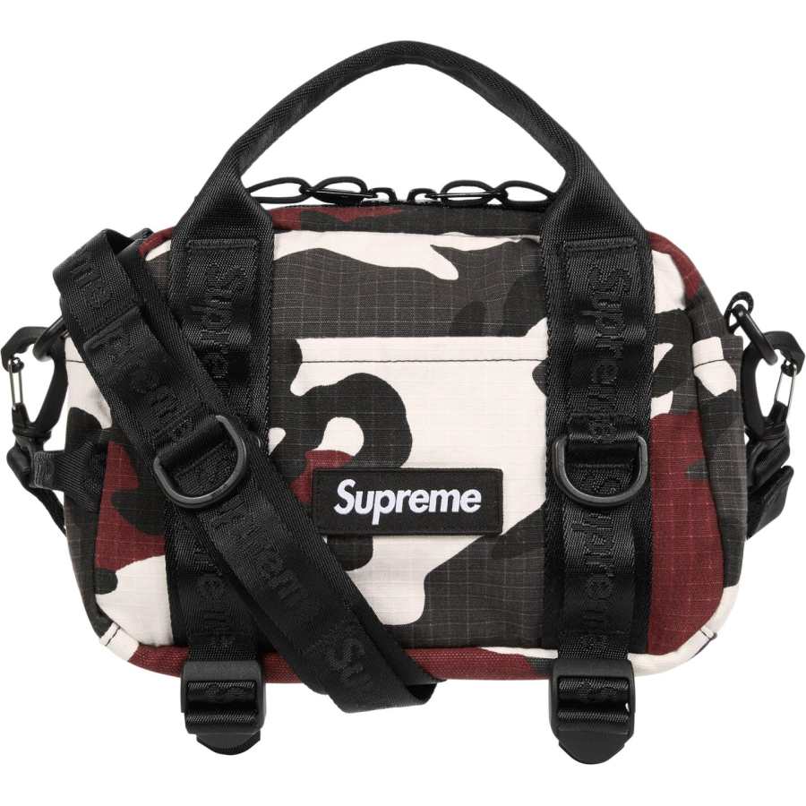 Supreme Supreme 4L Cordura® Cotton Blend Tear Resistant Fabric Travel Bag Unisex Red Camouflage