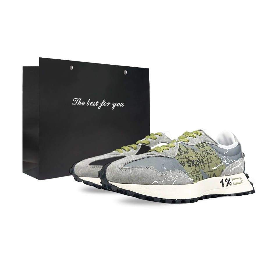 New Balance New Balance Cushioning Slip Resistant Abrasion Resistant Breathable Low top Running Shoes Unisex Gray Green
