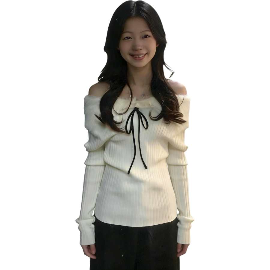 JBBCN Knitwear Women's White Lapel Moderate