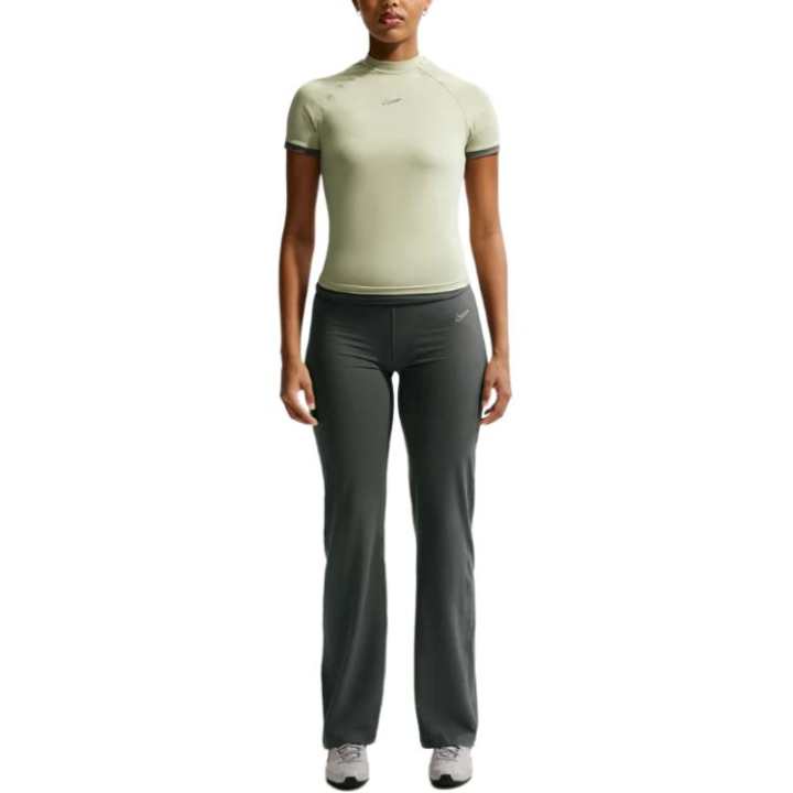 Nike Nike T Shirts Women's Green Stand Collar
